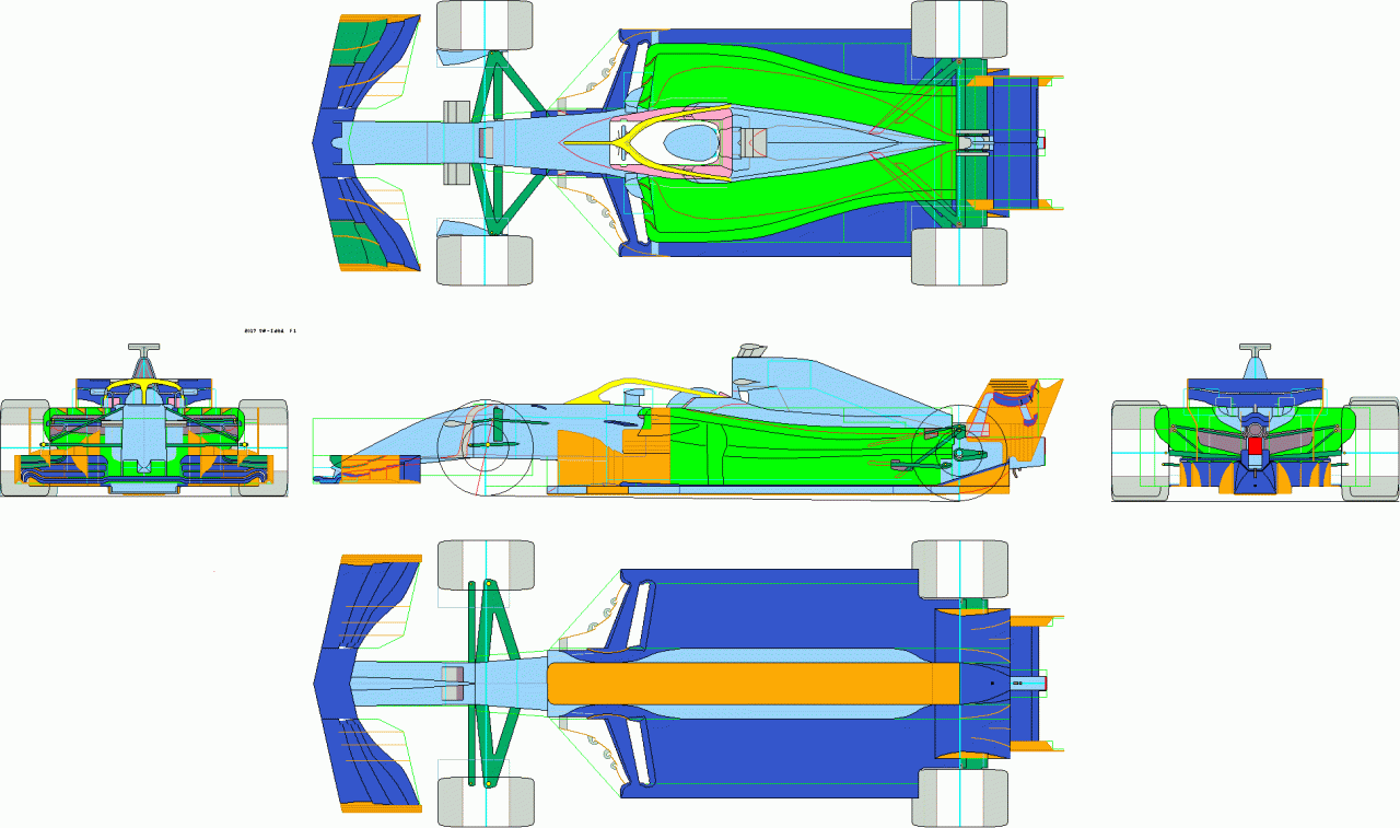 Desain aerodinamis mobil F1 untuk kecepatan maksimal